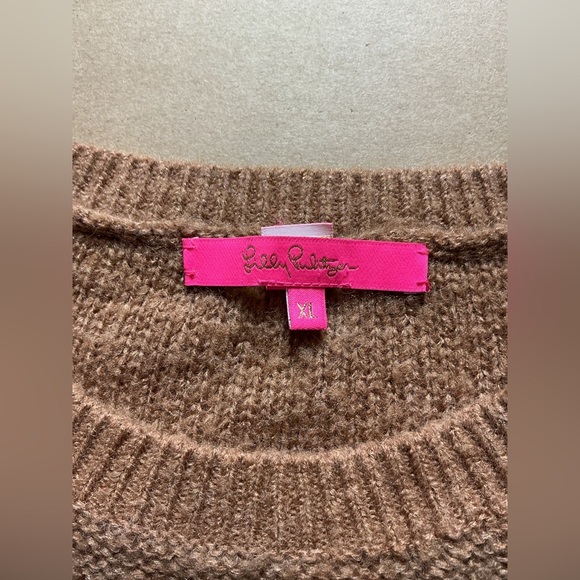 Lilly Pulitzer Elannie Wool Blend Toffee Marled Ombre Stripe Sweater XL - Picture 6 of 12